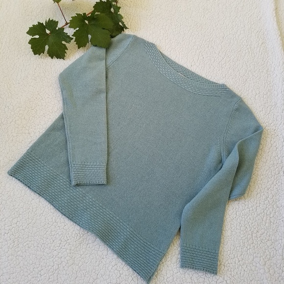 Benedetta B. Sweaters - Benedetta B. Blue Boat Neck Wool Cashmere Sweater